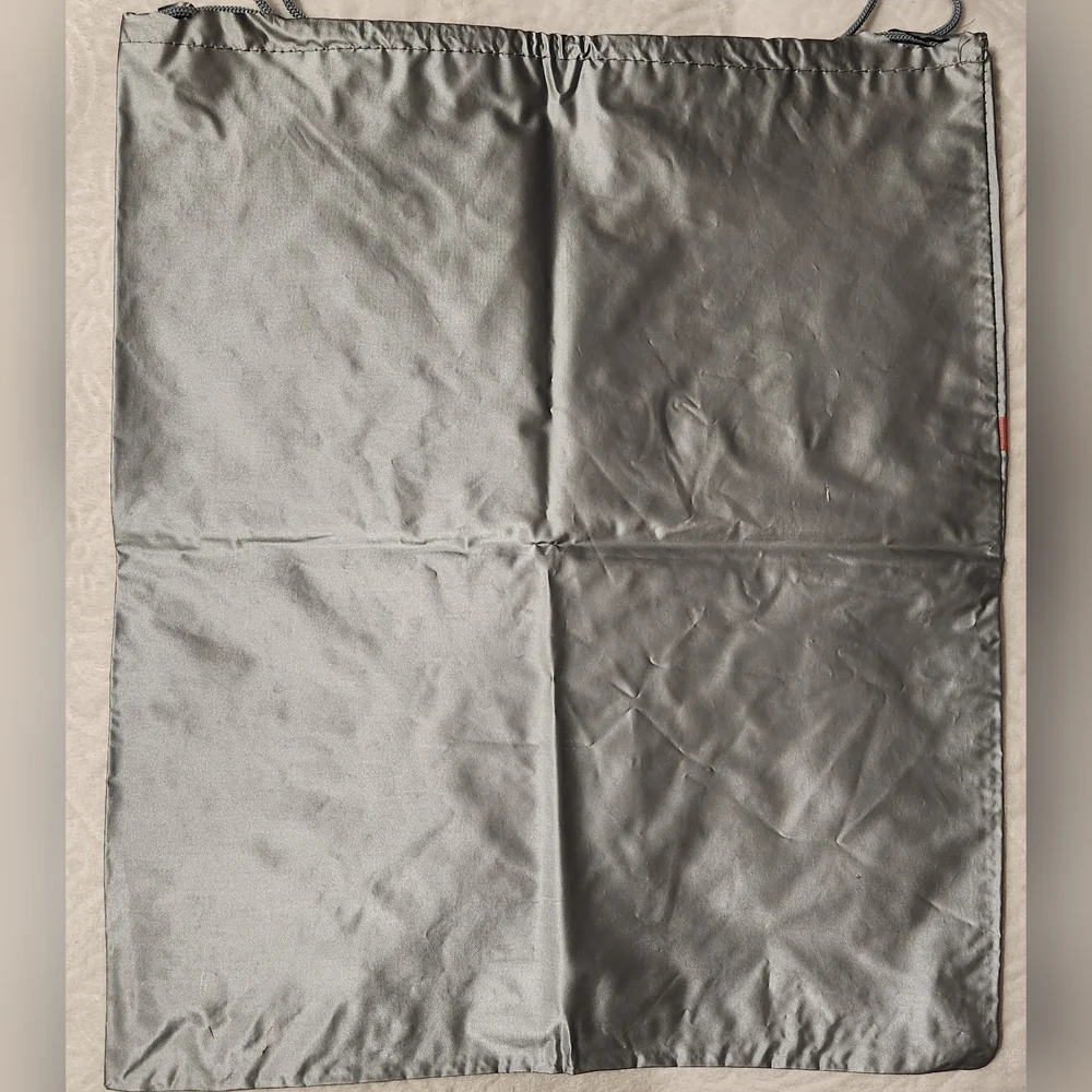 Prada Nylon Gray Dust Bag with Red Logo NWOT